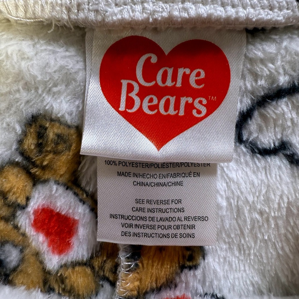 Care Bears Fuzzy Plush Shorts XS Women's White Teddy Bear Hearts Lounge - Picture 6 of 11